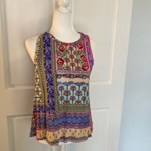 Johnny Was Deliciously Soft and Stretchy Multicolor Floral Sleeveless Tank